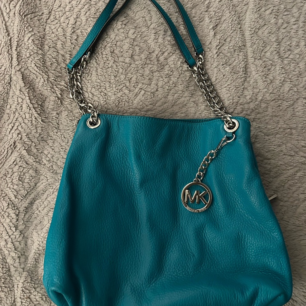 Michael Kors teal Shoulder Bag with Chain Straps